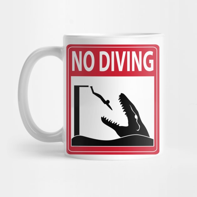 No Diving (Mosasaurus Warning) by SakuraDragon